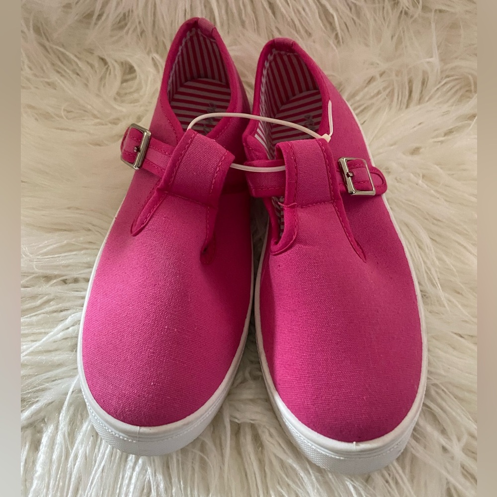 Oomphies Pink Kids Sneakers with Straps